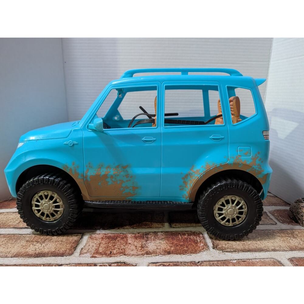 2016 Mattel Barbie Camping Fun SUV Off Road Vehicle Teal Blue Mud Splatter FGC99 - Picture 4 of 8